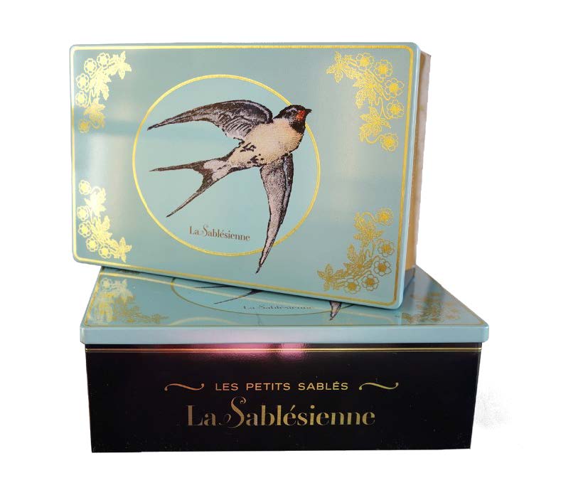 La Sablésienne  Bird Tin with salted butter caramel sablés 250g