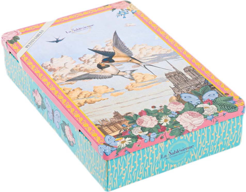 La Sablésienne Sky of Paris Tin containing all chocolate Sablé biscuits 150g Tin