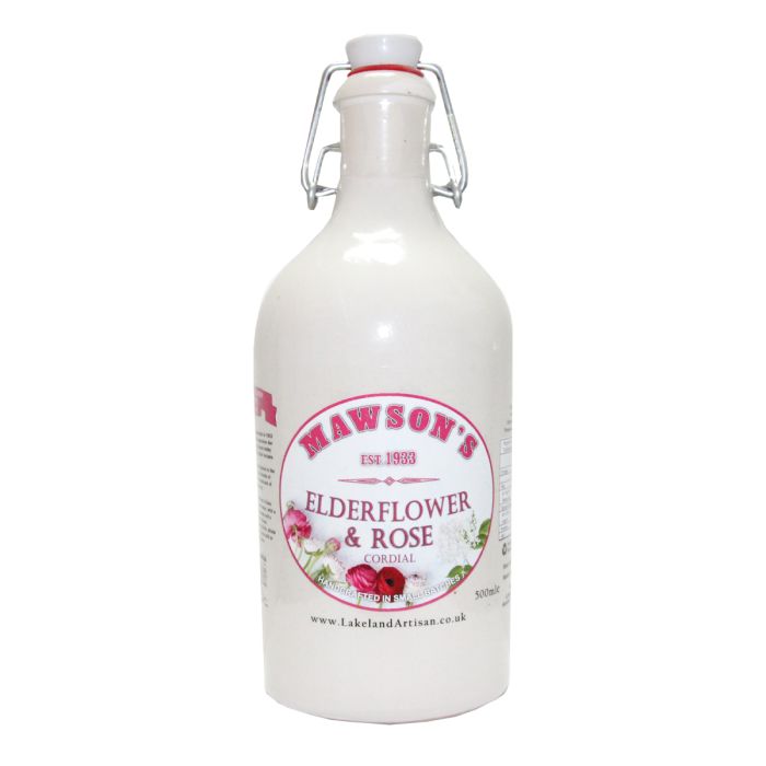Mawson's Elderflower & Rose Cordial Stone Crock