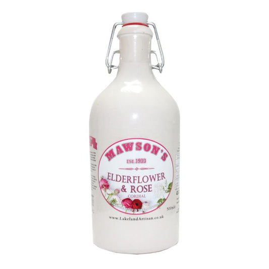 Mawson’s Elderflower & Rose Cordial Stone Crock 500ml