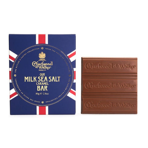CHARBONNEL ET WALKER Milk Sea Salt Caramel Chocolate Butler Bar – Union Jack 80g