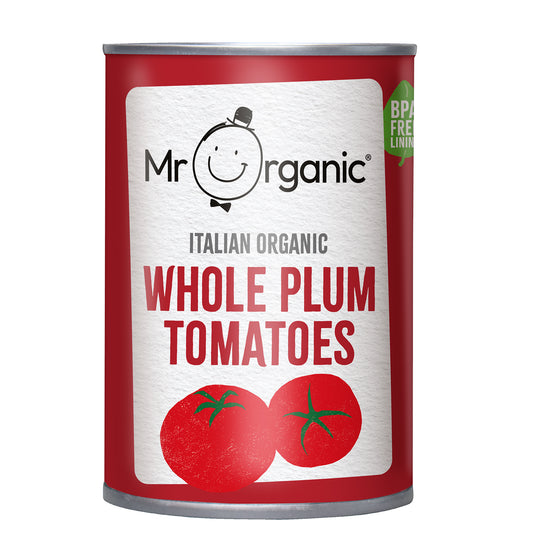 MR ORGANIC Italian Organic Whole Plum Tomatoes 400g