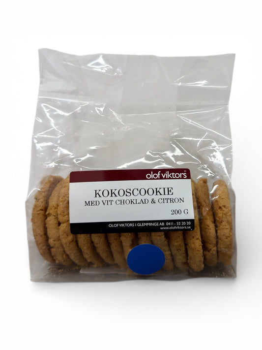 Olof Viktors White Chocolate and Lemon Coconut Cookies 200g