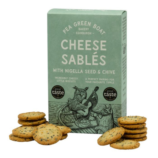 Pea Green Boat Nigella Seed & Chive Cheese Sablés
