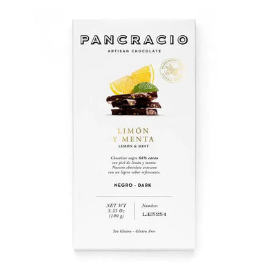 PANCRACIO Lemon & Mint - 64% Dark Chocolate 100g Bar