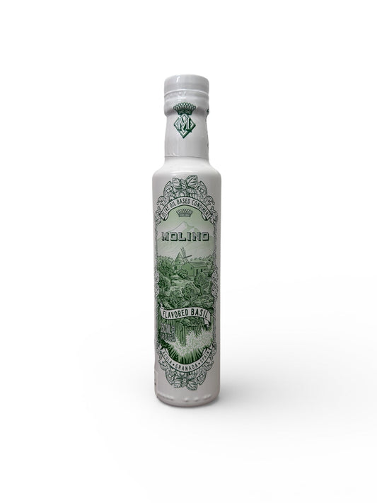 Molino Extra Virgin Olive Oil Basil Glass Jar 250g