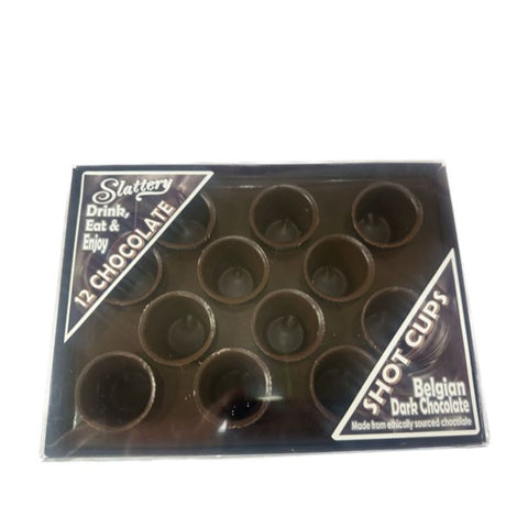SLATTERY Box of 12 Dark Chocolate Shot Cups 220g