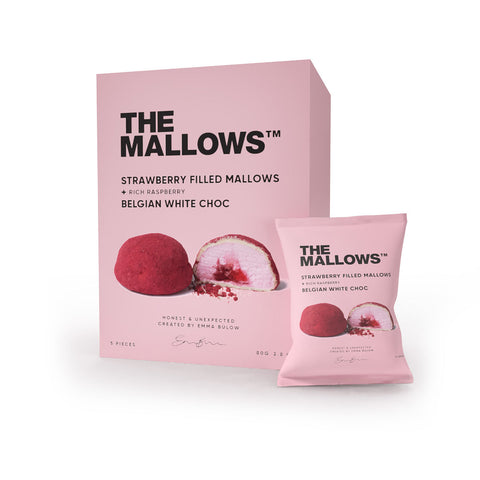 THE MALLOWS White Chocolate and Raspberry filled Cream Mallows
