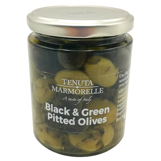 TENUTA MARMORELLE Black & Green Pitted Olives 314ml