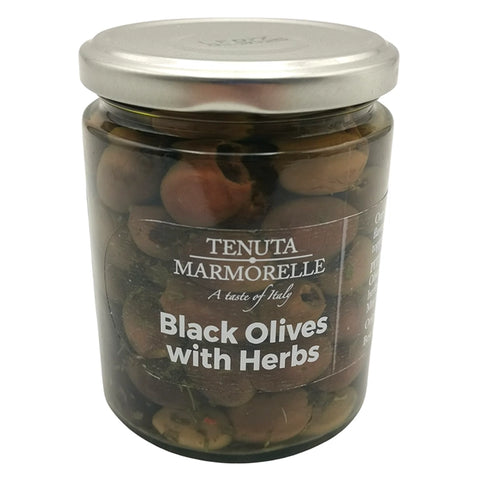 TENUTA MARMORELLE Pitted Leccino Olives in Oil with Herbs 314ml
