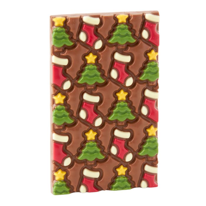 Chef du Chocolat Milk Chocolate Tree & Stocking Chocolate Bar