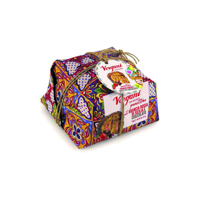 Vergani Sicily Red Orange Cream & Chocolate Drops Panettone 750g