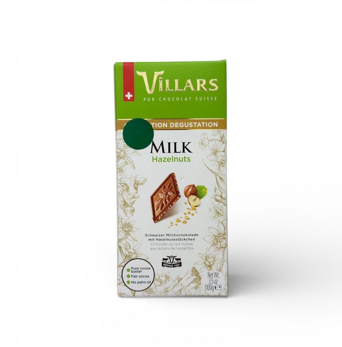 Villars Milk Chocolate with Hazelnut Bar 100g