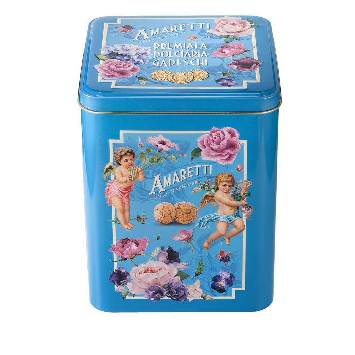 Gadeschi Amaretti Biscuits in Blue Flowers Tin
