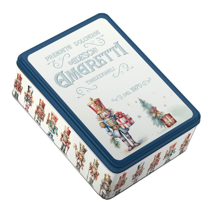 Gadeschi Blue Nutcracker Tin with Amaretti