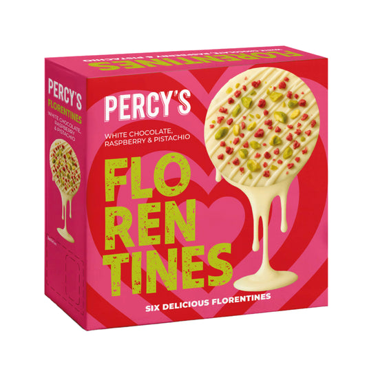 PERCY'S White Chocolate, Raspberry and Pistachio Florentines
