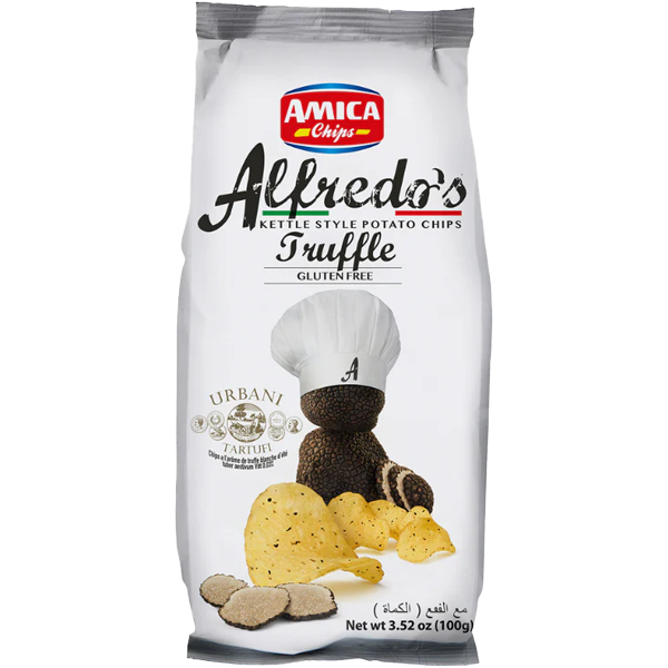 Alfredo's Gourmet Truffle Chips 100g original bag, barcode 8008714001216