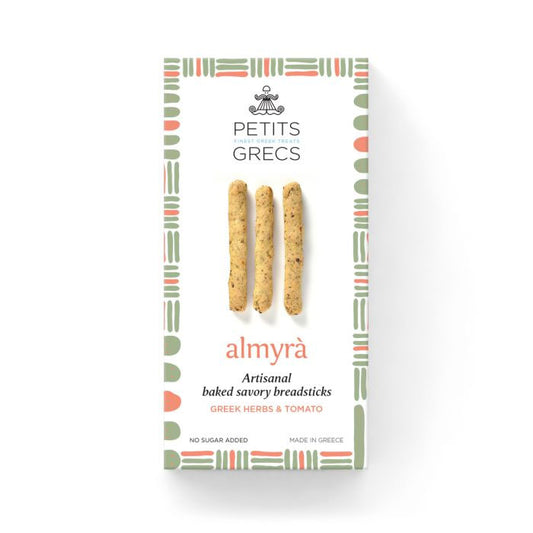 PETITS GRECS Almyra Savoury Breadsticks with Mediterranean Herbs & Tomato 120g