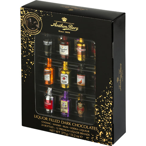 Anthon Berg Chocolate Cocktails Liquor Bottles: 16-Piece Box