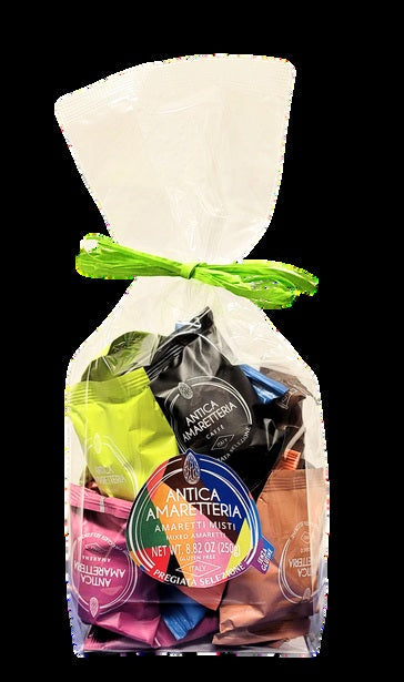Antica Amaretteria 250g mixed soft amaretti retail bag, original 2026 supplier pack