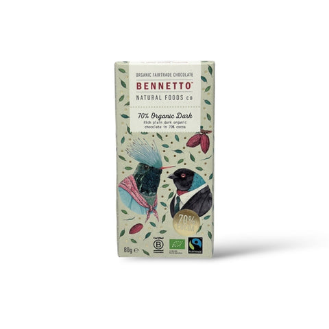 Bennetto 70% Organic Dark Chocolate 80g