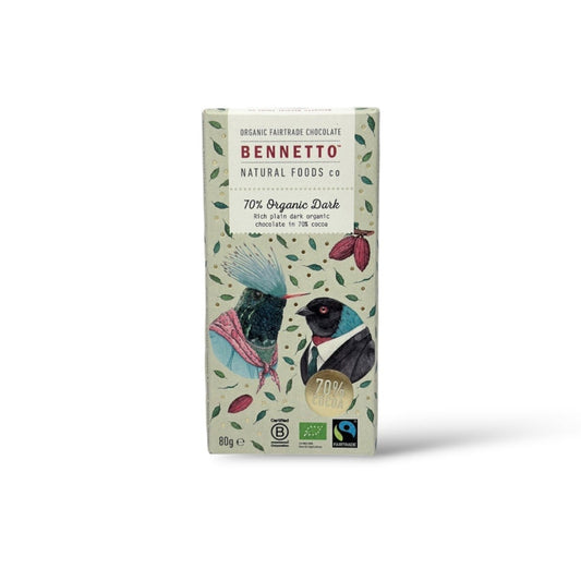 Bennetto 70% Organic Dark Chocolate 80g