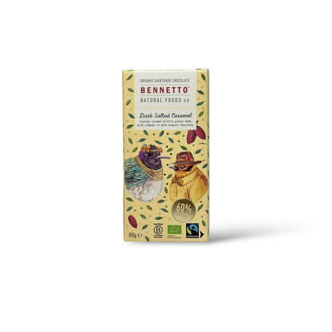 Bennetto 60% Organic Dark Salted Caramel Chocolate 80g
