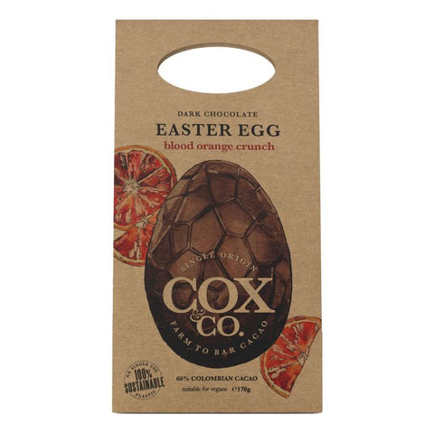 COX & CO. 60% Blood Orange Crunch Dark Chocolate Egg 155g