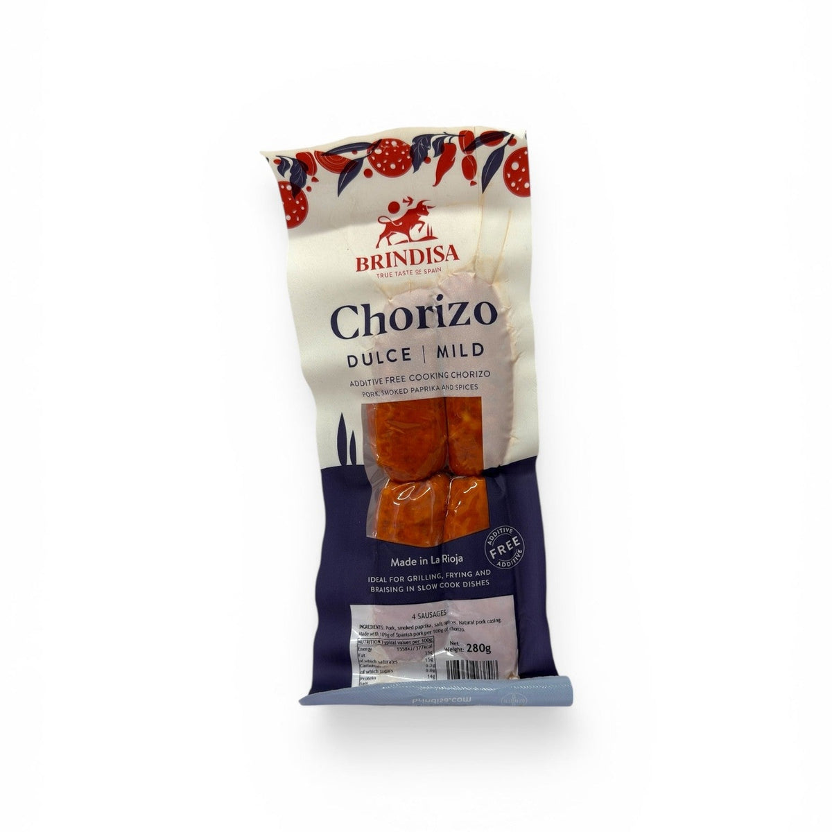 Brindisa Chorizo Dulce Mild 280g pack