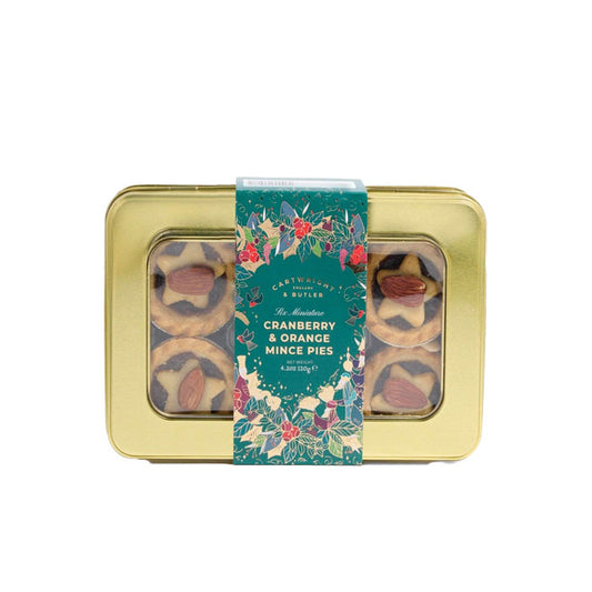 CARTWRIGHT & BUTLER Merry Christmas - Cranberry and Orange Mini Mince Pies in Tin