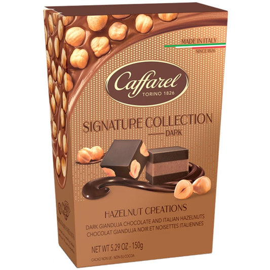 Caffarel Signature Collection Dark Hazelnut Creations 150g box