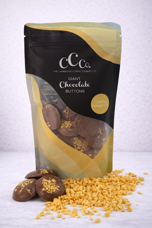 Cambridge Confectionery chocolate buttons with honeycomb original packaging