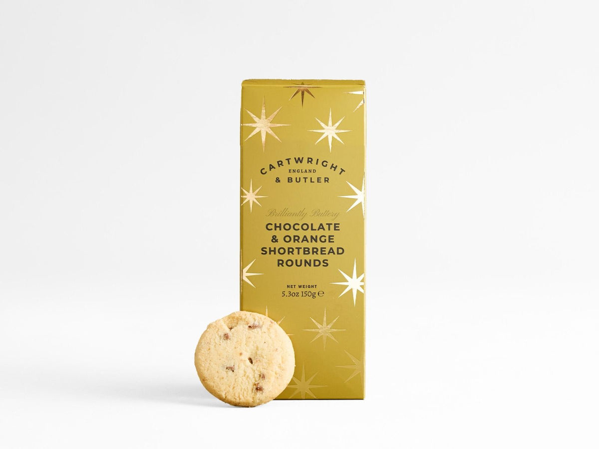 Cartwright & Butler Christmas Chocolate & Orange Shortbread Rounds Carton 150g