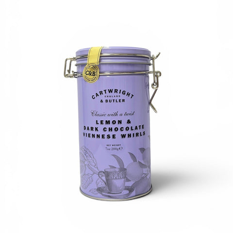 CARTWRIGHT & BUTLER Lemon & Dark Chocolate Viennese Whirls in Tin 200g