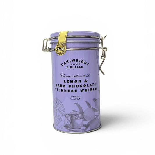 CARTWRIGHT & BUTLER Lemon & Dark Chocolate Viennese Whirls in Tin 200g