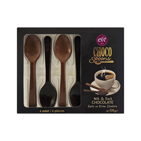 ELIT 6 Chocolate Spoons Milk & Dark