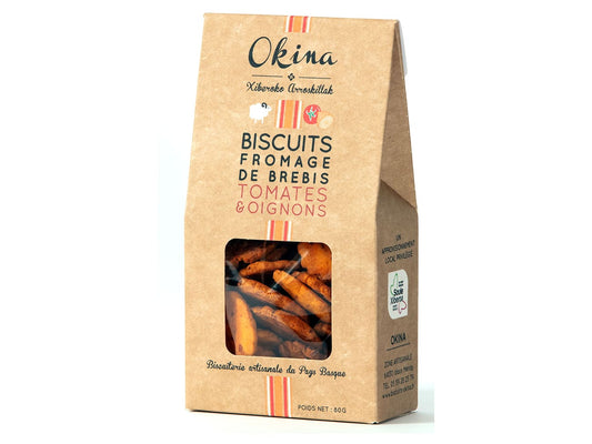 OKINA Sheep Cheese, Tomatoes & Onions Biscuits Box 80g