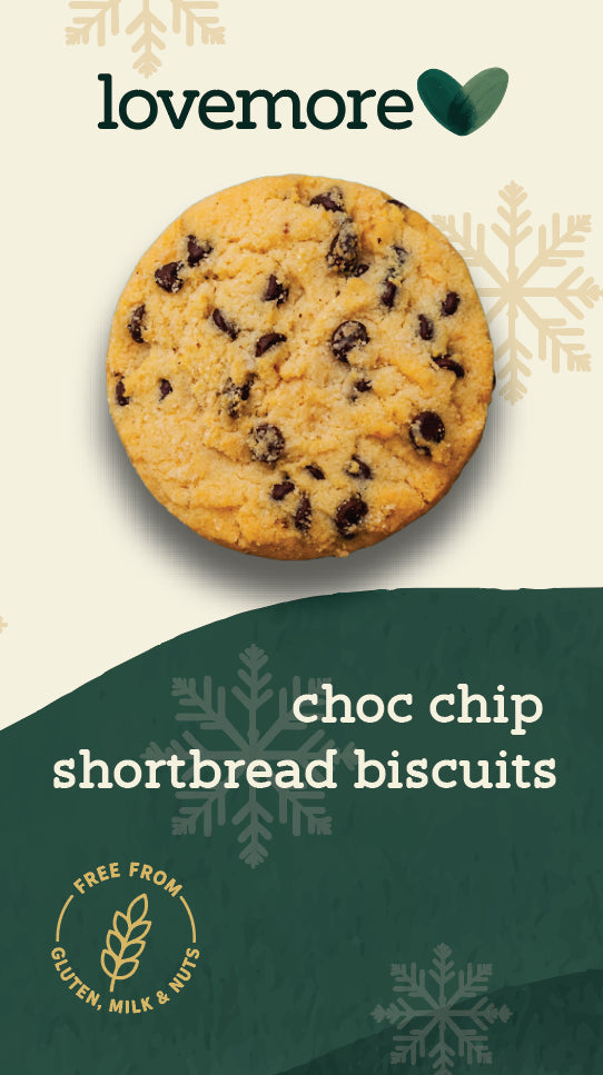 Lovemore Gluten Free Chocolate Chip Shortbread Biscuits 150g