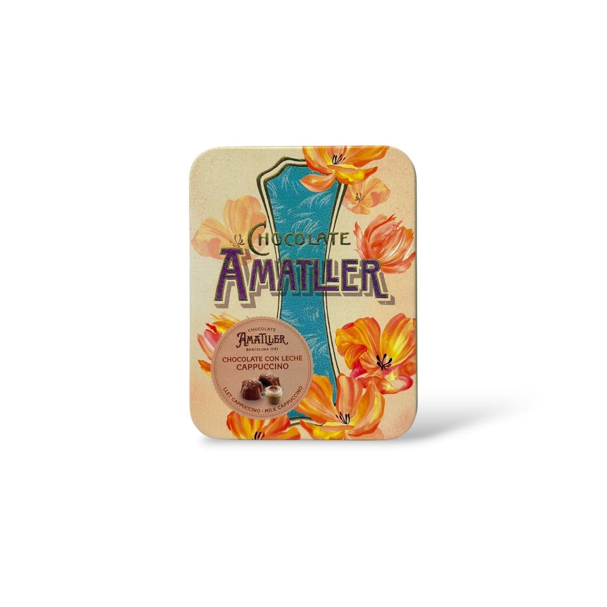 Amatller Flors Chocolate Cappuccino Tin 72g
