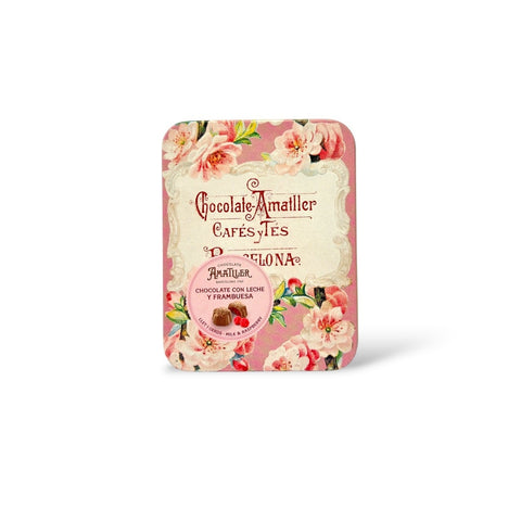Amatller Flors Chocolate Raspberry Tin 72g
