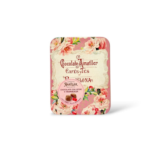 Amatller Flors Chocolate Raspberry Tin 72g