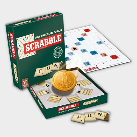 SCRABBLE Board Games with Belgian Chocolate playing pieces 153g