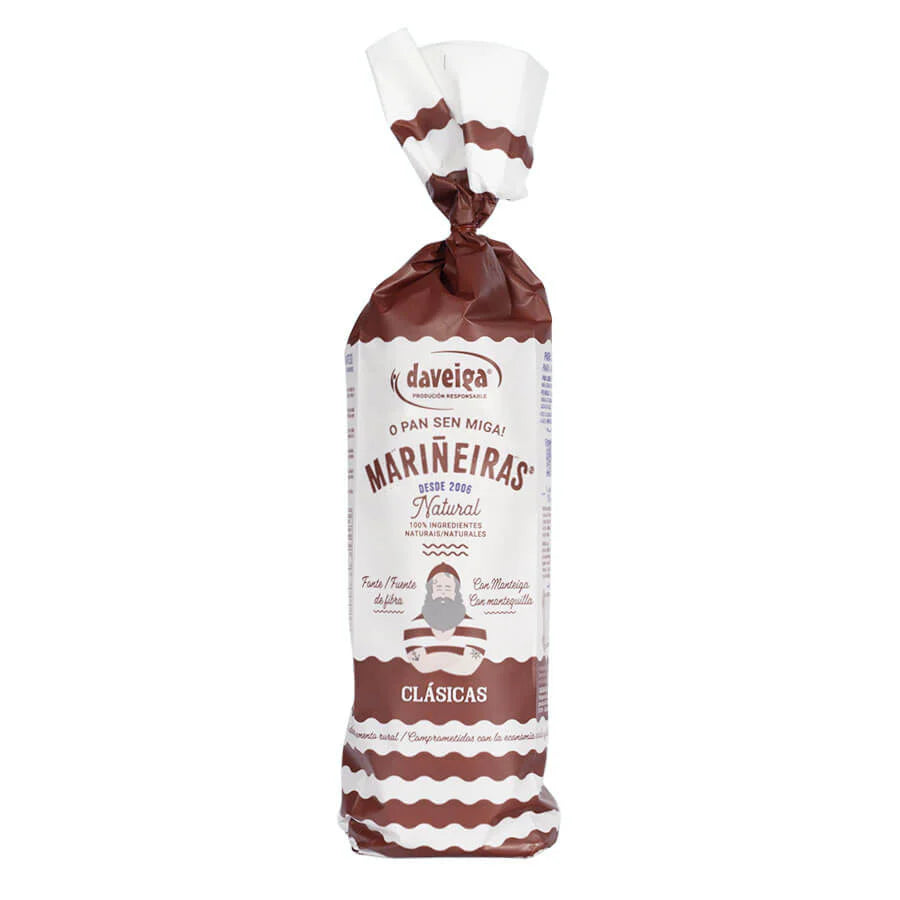 Daveiga Mariñeiras Clásicas savoury butter biscuits 200g pack front