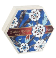 Truede Rose & Lemon Turkish Delight Wooden Box 250g