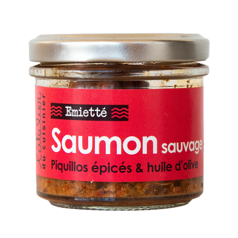 L’ATELIER DU CUISINIER Emietté of wild salmon, spicy piquillos & olive oil 90g Jar