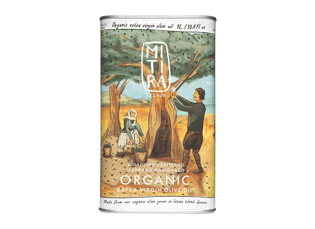 Mitira Lesvos Organic Extra Virgin Olive Oil Tin 1L