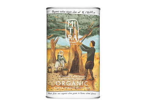 Mitira Lesvos Organic Extra Virgin Olive Oil 1L Tin