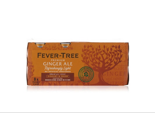 FEVER-TREE Refreshingly Light Premium Ginger Ale Cans 8 x 150ml