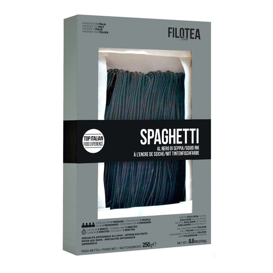 Filotea Artisan Squid Ink Spaghetti 250g current 250g/210g manufacturer-labelled pack