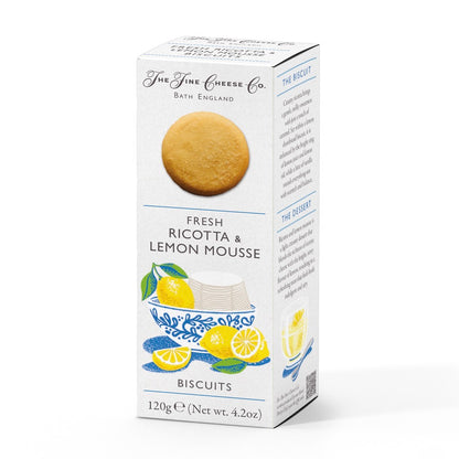 The Fine Cheese Co. Fresh Ricotta and Lemon Mousse Biscuits 120g retail box